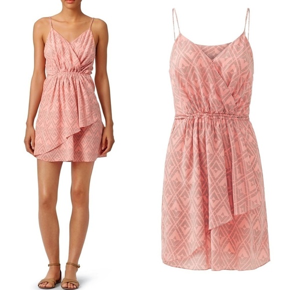 Rebecca Taylor Silk Print Faux Wrap Dress - Picture 2 of 11